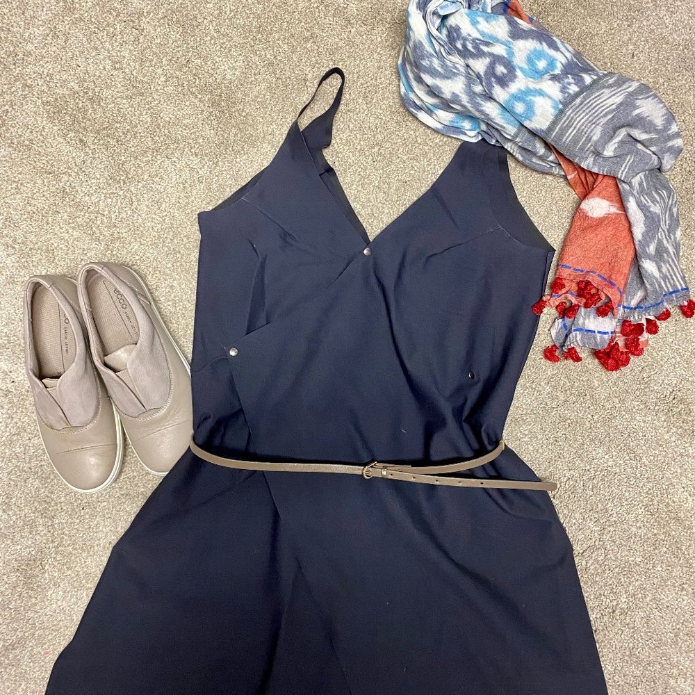 ADAY Navy Over in One Dress XS